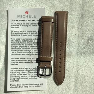 Michele tan leather strap